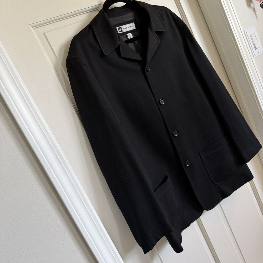 Bachrach men’s 4 button silk suit jacket size S minimalist gender neutral black